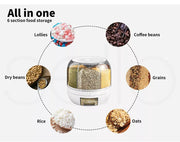 Toque Rice Storage Cereal Dispenser Grain Container Rotating Dry Food Box 10kg