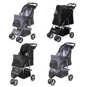 Pawz Pet Stroller Dog Cat Large Carrier Travel Pushchair Foldable Pram 4 Wheels