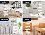 Levede 4 Tiers Kitchen Trolley Cart Steel Storage Rack Shelf Organiser White
