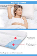 Dreamz Mattress Protector Bamboo Cotton Cover Waterproof /8cm Topper Queen King.