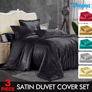 Dreamz Quilt Cover Set Silky Satin Quilt Cover Luxury Duvet Pillowcases Summer.