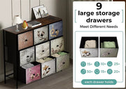 Levede  9 Chest of Drawers  Storage Cabinet Tower Retro Dresser Vintage Brown