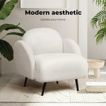 Levede Armchair Boucle Sherpa Couch Lounge Chair  Fleece Single Sofa 25cm Padded