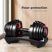 Centra 24kg Adjustable Dumbbell Single Weight Plates Home Gym Fitness Exercise