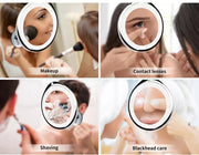 10x Magnifying Makeup LED Mirror 360° Rotation Wall Cosmetic Bathroom Mirrors