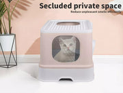 Pawz Cat Litter Box Fully Enclosed Kitty Toilet Trapping Odor Control Basin