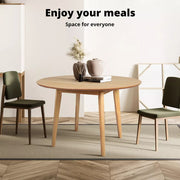 Levede Dining Table Round Rubberwood Base Kitchen Cafe Restaurant 100/120cm