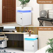 Levede Nightstand RGB LED Bedside Table USB Charge Side Table Drawer Cabinet