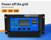 12V 350W Solar Panel Kit Mono Caravan Camping Power Controller Charging USB Home