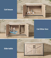 Pawz Enclosed Cat Litter Cabinet Box Furniture Kitty Toilet Tray Pet House Table