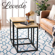 Levede Nesting Side Table Set of 2 Bedside Sofa Square End Tables Coffee Office