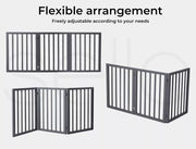 Pawz Wood Pet Gate Dog Fence Indoor Guard Safety Barrier Portable Security Grey