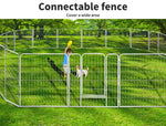 Metal 8 Panels Folding Garden Fence Outdoor Patio Animal Barrier Plant Edgin 48