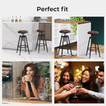 Levede Industrial Bar Stools Kitchen Stool Wooden Barstools - Black (BR1001BACK)