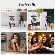 Levede Industrial Bar Stools Kitchen Stool Wooden Barstools - Black (BR1001BACK)
