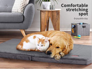 Pawz Pet Dog Calming Bed Memory Foam Foldable Mattress Orthopedic Washable Grey