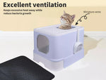 Pawz Cat Litter Box Fully Enclosed Toilet Trapping Odor Control Basin Purple