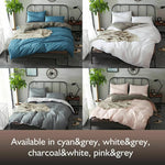 Dreamz Microfibre Quilt Cover Set Duvet Doona Pillow Case Reversible Use AllSize