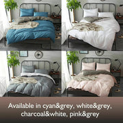 Dreamz Microfibre Quilt Cover Set Duvet Doona Pillow Case Reversible Use AllSize
