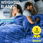 Dreamz 9KG Adult Size Anti Anxiety Weighted Blanket Gravity Blankets Royal Blue.