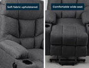 Levede Recliner Chair Electric Lift Chairs Armchair Lounge Fabric Sofa USB Black