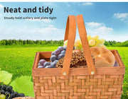 Picnic Basket Deluxe Willow Baskets Outdoor Gift Storage Person Carry Foldable