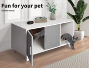 Pawz Enclosed Cat Litter Cabinet Box Furniture Scratch Board Pet House Table