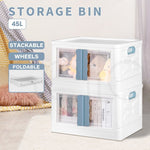 Storage Containers Box Stackable Toy Food Organiser Large Foldable Lid 45 Yellow