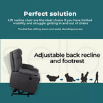 Levede Recliner Chair Electric Lift Chairs Armchair Lounge Fabric Sofa USB