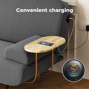 Levede Convertible Sofa Bed Lounge Couch Charging Station 3-Seater Side Table