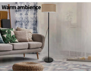 Emitto Modern LED Floor Lamp Stand Reading Light Home Decor Indoor Linen Fabric