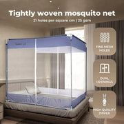Dreamz Mosquito Bed Nets Foldable Canopy Square Fly Repel Insect Blue - King