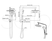 Shower Head High Pressure Set Rain Round Brass Taps Mixer Handheld WELS Silver