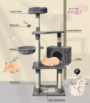 Pawz 130cm Cat Tree Toy Scratching Post Board Scratcher Tower Condo Wooden House