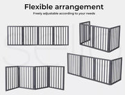 Pawz Wood Pet Gate Dog Fence Indoor Guard Safety Barrier Portable Folding White