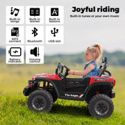 Bopeep Kids Ride On Car Electric Jeep Off Road Toy Remote Control Dual Motor Red