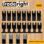 Traderight 20 Pcs Oscillating Multi Tool Saw Blades Workshop Metal Wood Carbide