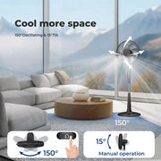 Spector Pedestal Fan 28 Speed Remote, Tilt & Oscillating Adjustable Height Timer