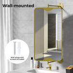 Yezi Bathroom Mirror Cabinet 360° Swivel Wall Mirrors Double-side Gold Rectangle