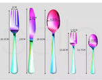 Stainless Steel Cutlery Set Glossy Knife Fork Spoon Teaspoon Child Rainbow 30pcs