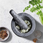 Toque Solid Stone Pestle and Mortar Unpolished Granite Spice Grinder Tool 15cm