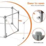 Pawz Pet Playpen Transparent Acrylic Folding Dog Fence Kennel Install 6 Panel