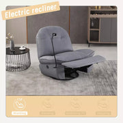 Levede Electric Chair Recliner Swivel Lazy Sofa Armchair Lounge USB Charge Grey
