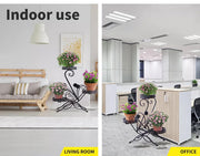 Levede Plant Stand Outdoor Indoor Metal Flower Pots Rack Corner Planter Shelf.