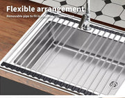 Toque Stainless Steel Dish Drying Rack Over Sink Kitchen  Foldable RollUp