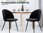 Levede 2x Dining Chairs Kitchen Cafe Lounge Chair Sofa Upholstered Velvet Black