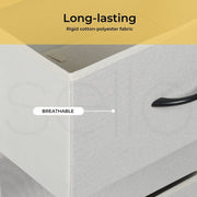 Levede Chest of Drawers Storage Cabinet Tower Dresser Tallboy  Beige 5 Drawers