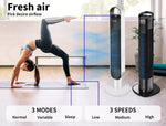 Spector Tower Fan Portable Oscillating Remote Control LED Display Timer Ionizer