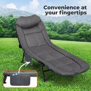 Levede Folding Camping Bed Adjustable Portable Camping Cots Home Outdoor  Grey