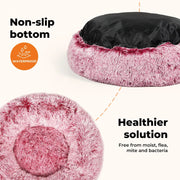 Pawz Pet Dog Calming Bed Cat Warm Soft Plush Round Washable Removable Cover Pink